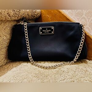 Kate Spade Black Purse with Gold Chain
